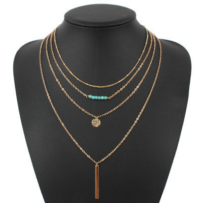 Turquoise Crystal Bead Necklace