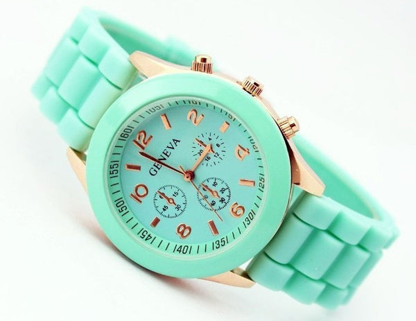 Unisex Rose Gold Silicone Sports Watches